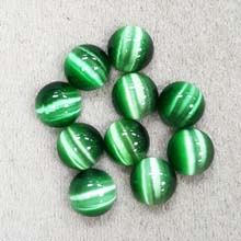 10MM ROUND CABOCHON CATS EYE GREEN(10PCS/BAG)